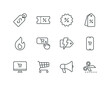 © oelhoem - Black friday and cyber monday line icon set with sale related icons