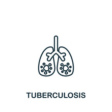 Tuberculosis Icon. Monochrome Simple Deseases Icon For Templates, Web Design And Infographics