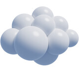 Fototapeta Perspektywa 3d - White 3d clouds.Cartoon fluffy clouds icon. 3d render illustration.