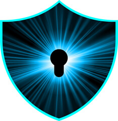 closed padlock on digital background, cyber security