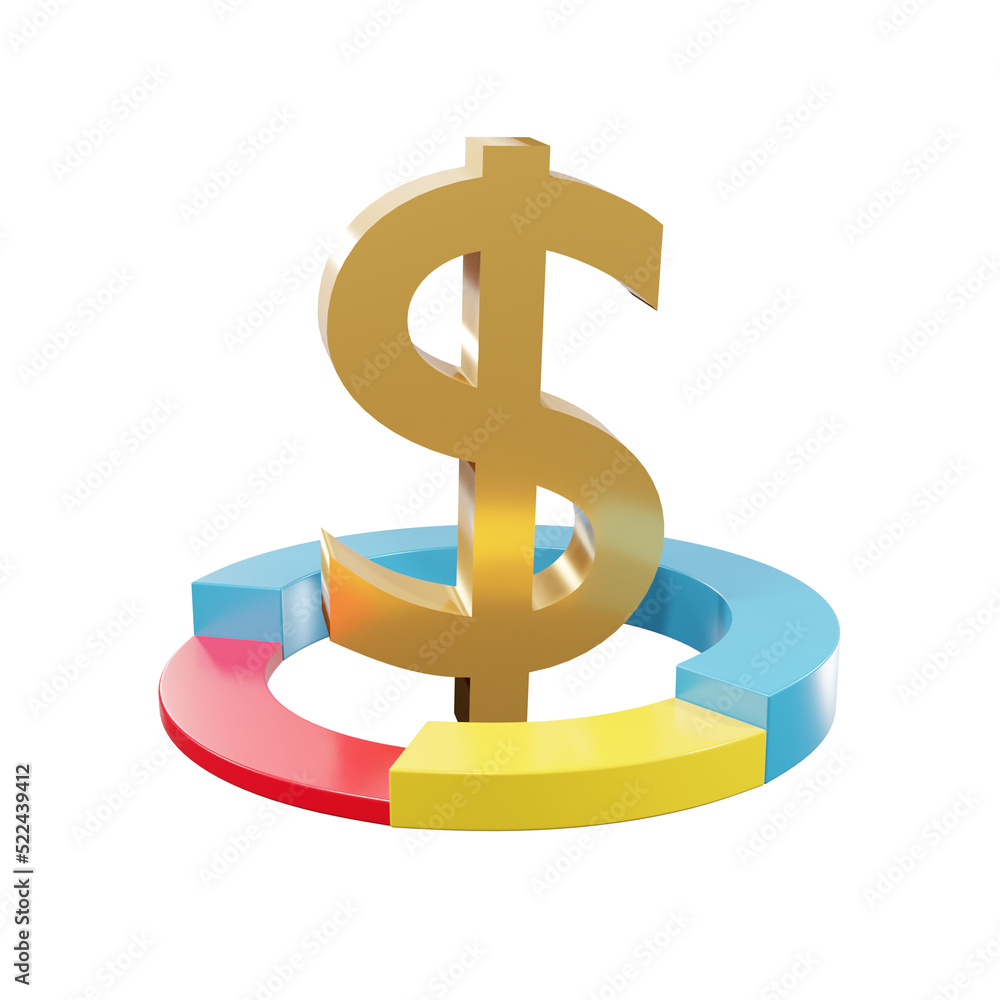 pie chart with dollar sign Stock Illustration | Adobe Stock
