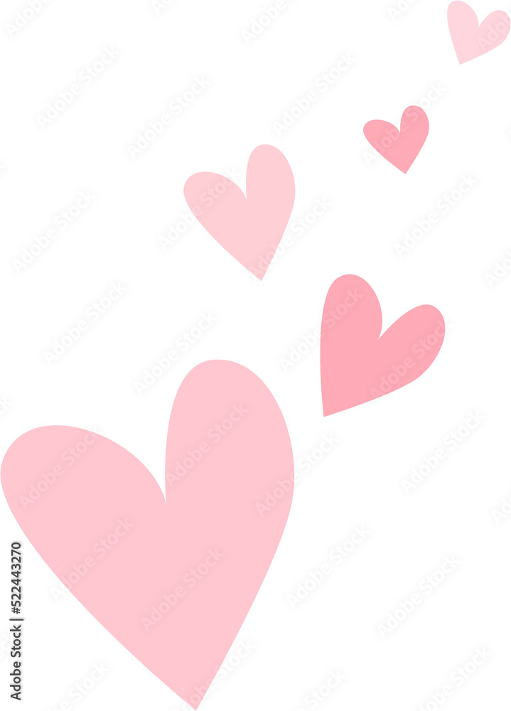 Pink hearts on a white background. Stock Illustration | Adobe Stock