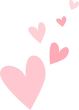 Pink Hearts On A White Background.
