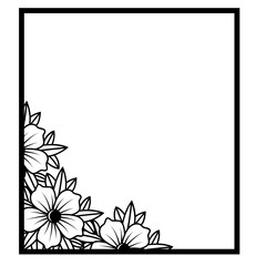 Wall Mural - Floral square frame svg, Monogram frame, Flower border svg