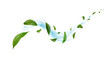 © escapejaja - Green Floating Leaves Flying Leaves Green Leaf Dancing, Air Purifier Atmosphere Simple Main Picture.