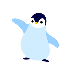 cartoon penguin, cute character for children. vector illustration in cartoon style for abc book, pos