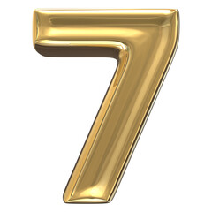 3d golden font number 7