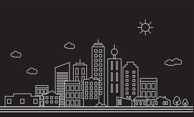 Wall Mural - Cityscape. Landscape flat design concept.