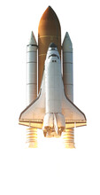 Space Shuttle Takes Off Into Space. Elements Of This Image Furnished By NASA.