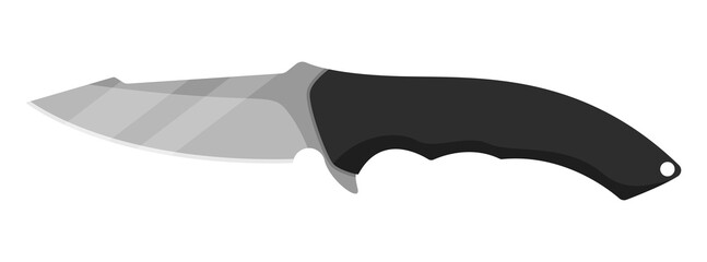 Poster - Hunting knife. Cute knife isolated on white background. Vector illustration.