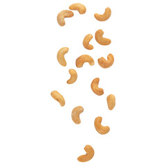 Cashew nuts falling mockup, Cutout.