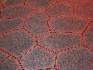 Canvas Print - wet brown block floor of walkway texture