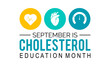 National Cholesterol Education month is observed every year during September.vector template for banner, card, poster, background design