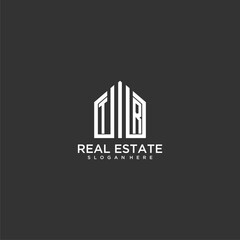 TR initial monogram logo for real estate with home shapes creative design