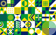 Brazil Independence Day Background. 7 September annual holiday design. 7 de setembro celebration. Independência do Brasil poster. Horizontal banner vector illustration. Neo Geometric pattern concept