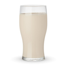 Wall Mural - Glass of almond milk isolated on white background