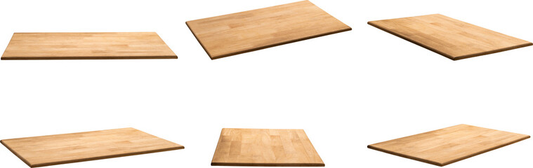 Wood table top isolated on white background, Clipping paths for design work empty free space mock up product display presentation.