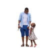 Cheerful African American father and daughter