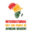 International day for people of African descent concept