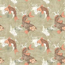 Nautical Vintage Style Watercolor  Seamless Pattern 
