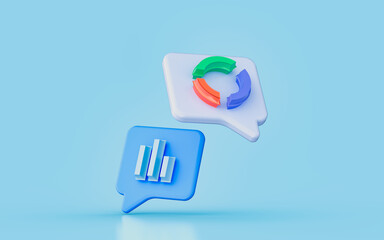 Wall Mural - business pie chart sign 3d render concept for financial data information analyze report