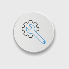 Wall Mural - Gear and Wrench icon Vector illustration. Settings icon Flat style. Repair service icon with button
