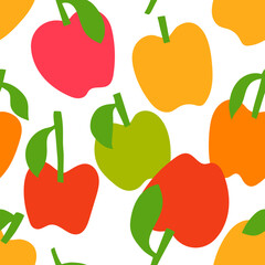 Poster - Apple abstract seamless pattern. Vector illustration. Simple background