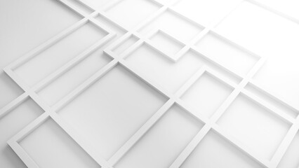 Wall Mural - Abstract random white square shapes background,3d rendering