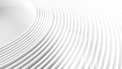 Wall Mural - Abstract White Circle Wave Shapes Background,Motion abstract backgrounds,white circle stripes, 3D rendering