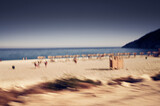 Fototapeta  - beach in the morning, motion blur