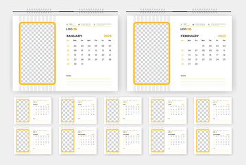 Modern professional 2023 desk calendar design, 2023  abstract desk calendar design template