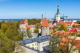 Fototapeta Dziecięca - Looking out from the Upper Town over the rooves of the old town of Tallinn the capital city of Estonia