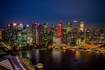 Singapore city skyline at night