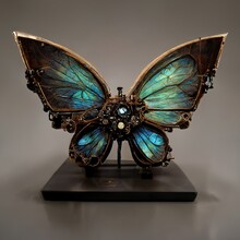 Digital Art Of Mechanical Butterfly With Amazing Colours