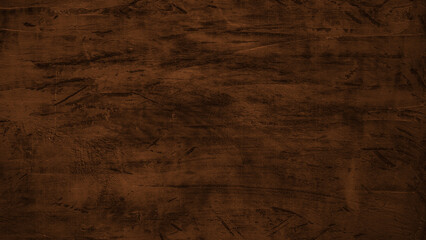 Wall Mural - Old brown rustic scratched dark grunge wooden timber wall or floor or table texture - wood background banner.