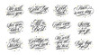 © WinWin - Handwritten farewells. Goodbye message lettering, good luck tag and all the best. Typography farewell sign vector set