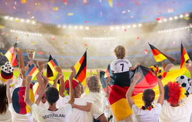 Wall Mural - Germany football team supporter on stadium.