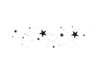 Wall Mural - stars on a white background. black star shooting with an elegant star.meteoroid, comet, asteroid, st