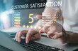 © Montri - Customer service evaluation concept. User give rating to service experience on online application for Customer review satisfaction feedback survey concept.