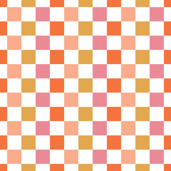 Wall Mural - Colorful checkerboard seamless pattern. Retro print for wallpaper, fabric, interior decor