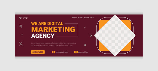 Geometric business agency twitter header design and web banner template