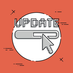 Vector illustration of single isolated update icon