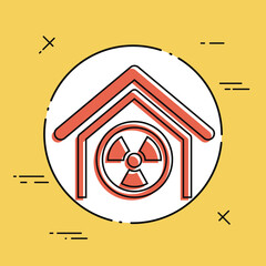 Wall Mural - Vector illustration of single isolated radioactive icon