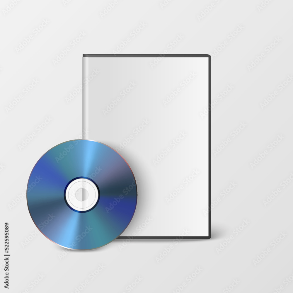 Vector 3d Realistic Blue CD, DVD with Case Isolated on White. CD Box ...