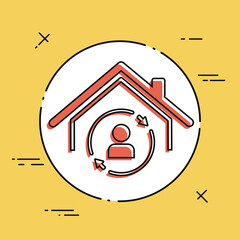 Canvas Print - House full protection - Vector web icon