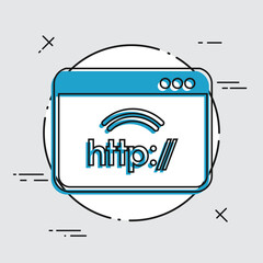 Wall Mural - Http web connection - Vector flat icon