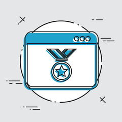 Canvas Print - Medal prize - Vector icon for computer website or application