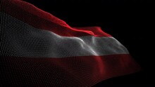 Seamless Looping Animated Digital Flag Of Austria Overlay Rendered Of Points In 4K Resolution Including Luma Matte