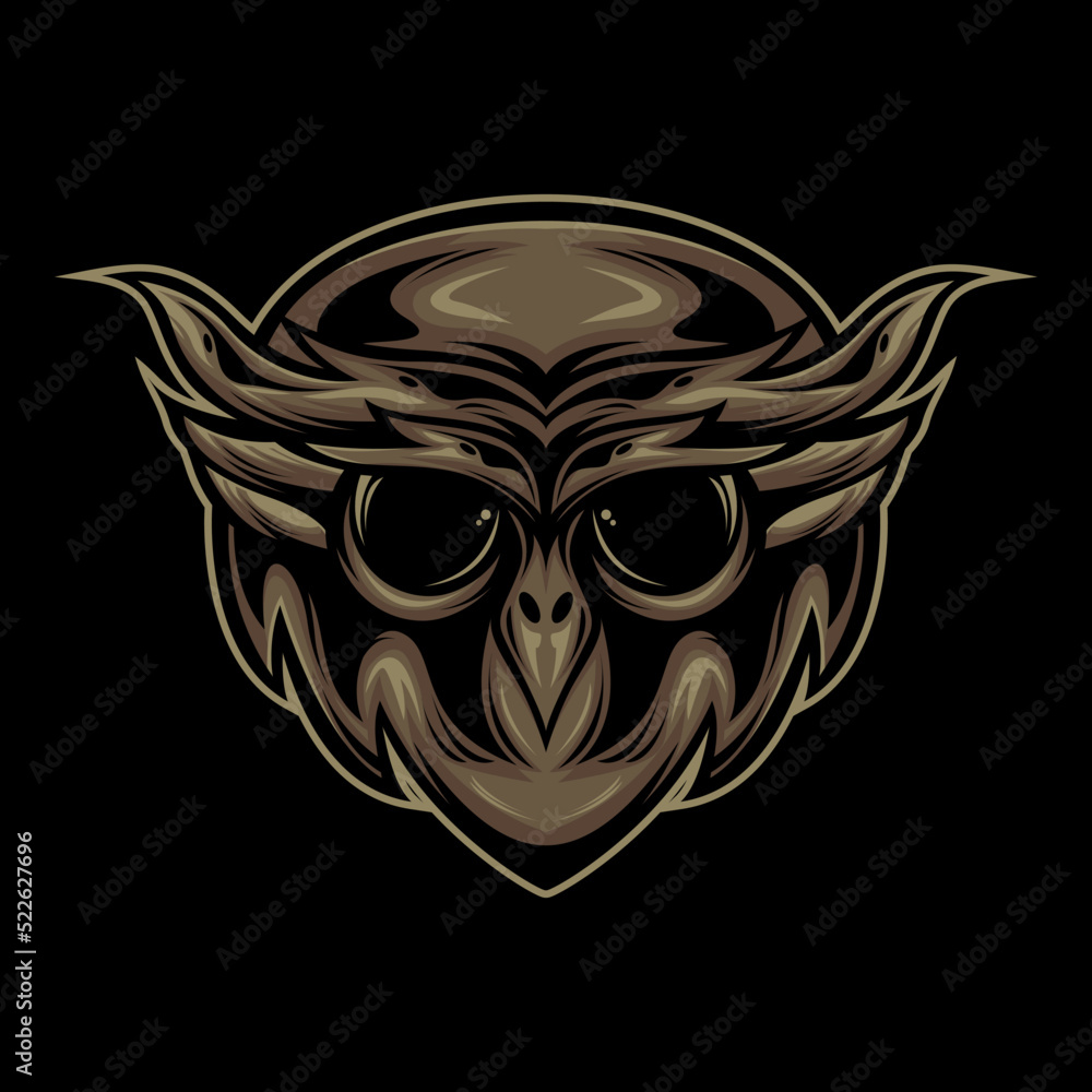 Owl Head Logo Vector Illustration Stock Vector | Adobe Stock
