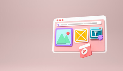 web development concept 3d illustration